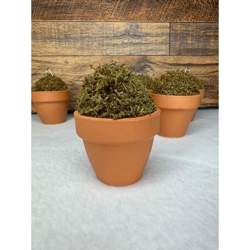 Pottery Barn Williams Sonoma Moss Topiary Place Card Holders Set of 6 Terracotta